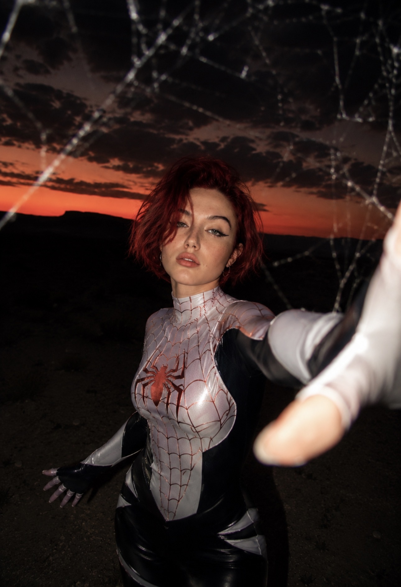 AI-assisted Spider-inspired Alice Kwong action visual